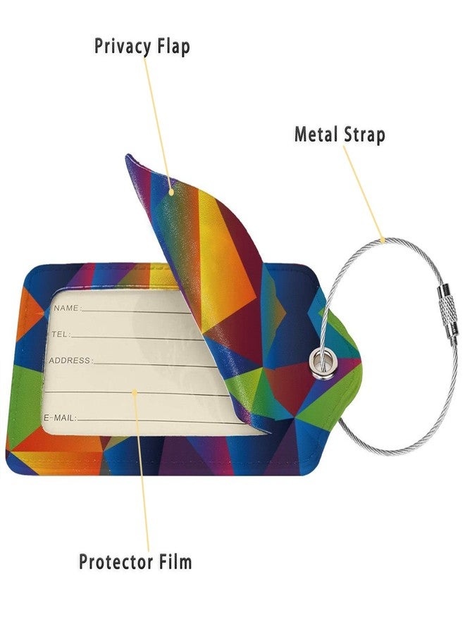 BULINGLY 2 Pack Luggage Tag for Suitcase, Cute Leather Baggage Tag with Stainless Steel Loop Privacy Cover for Women Girls Bag Travel - Image 2